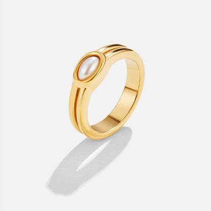18K gouden ring met parels