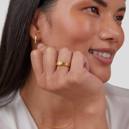 18K gouden ring met parels