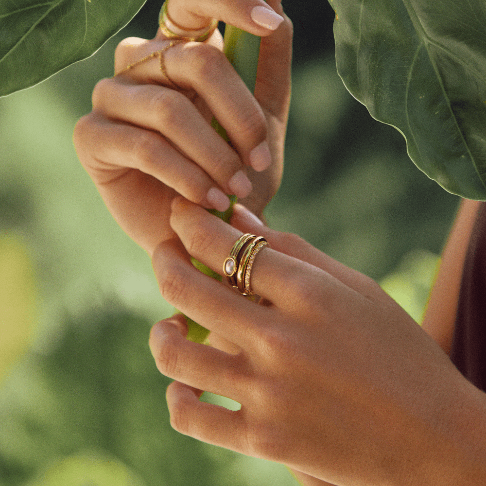 18K gouden ring met parels