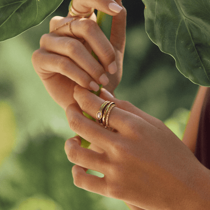 18K gouden ring met parels