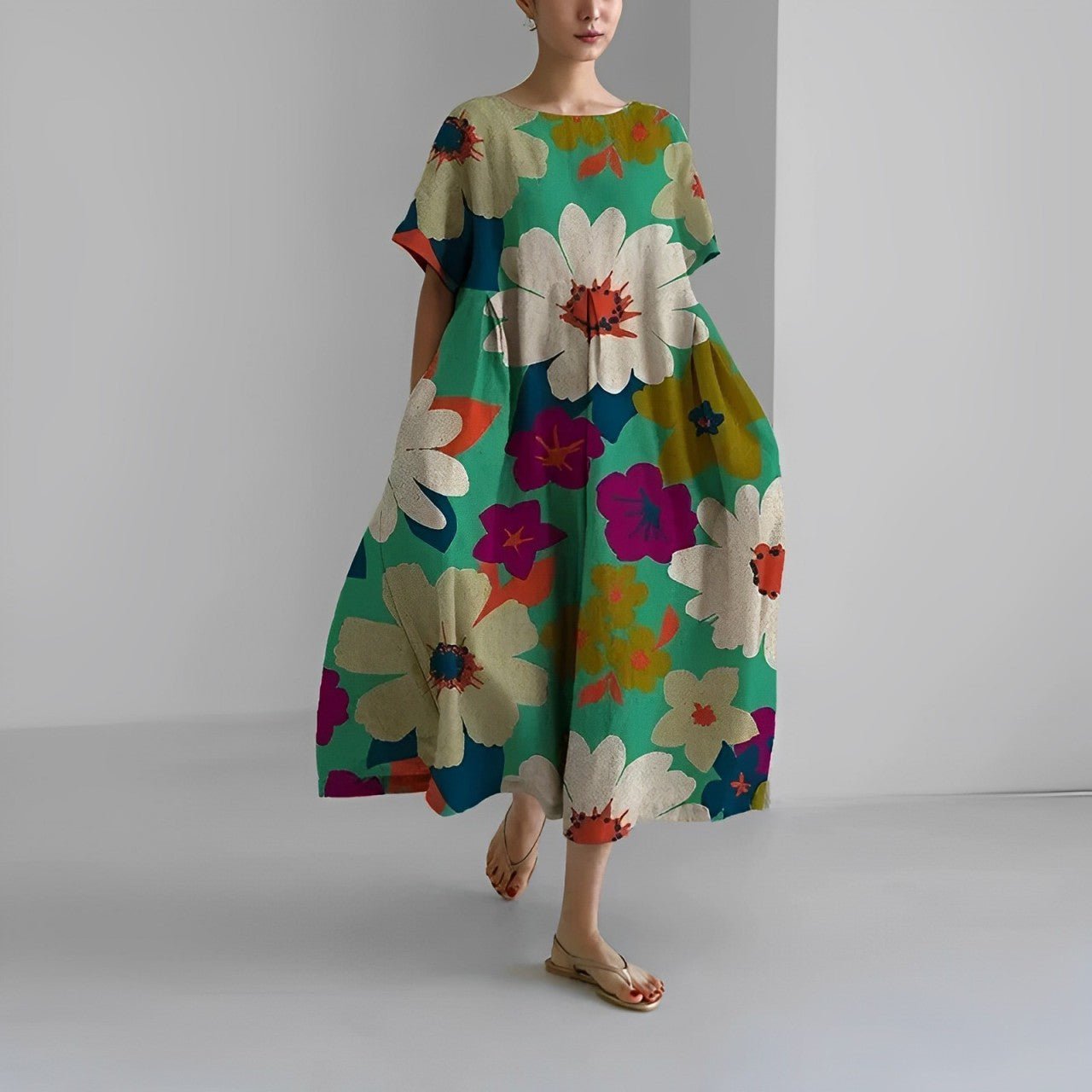 Claire™ – Boheemse jurk met bloemenprint