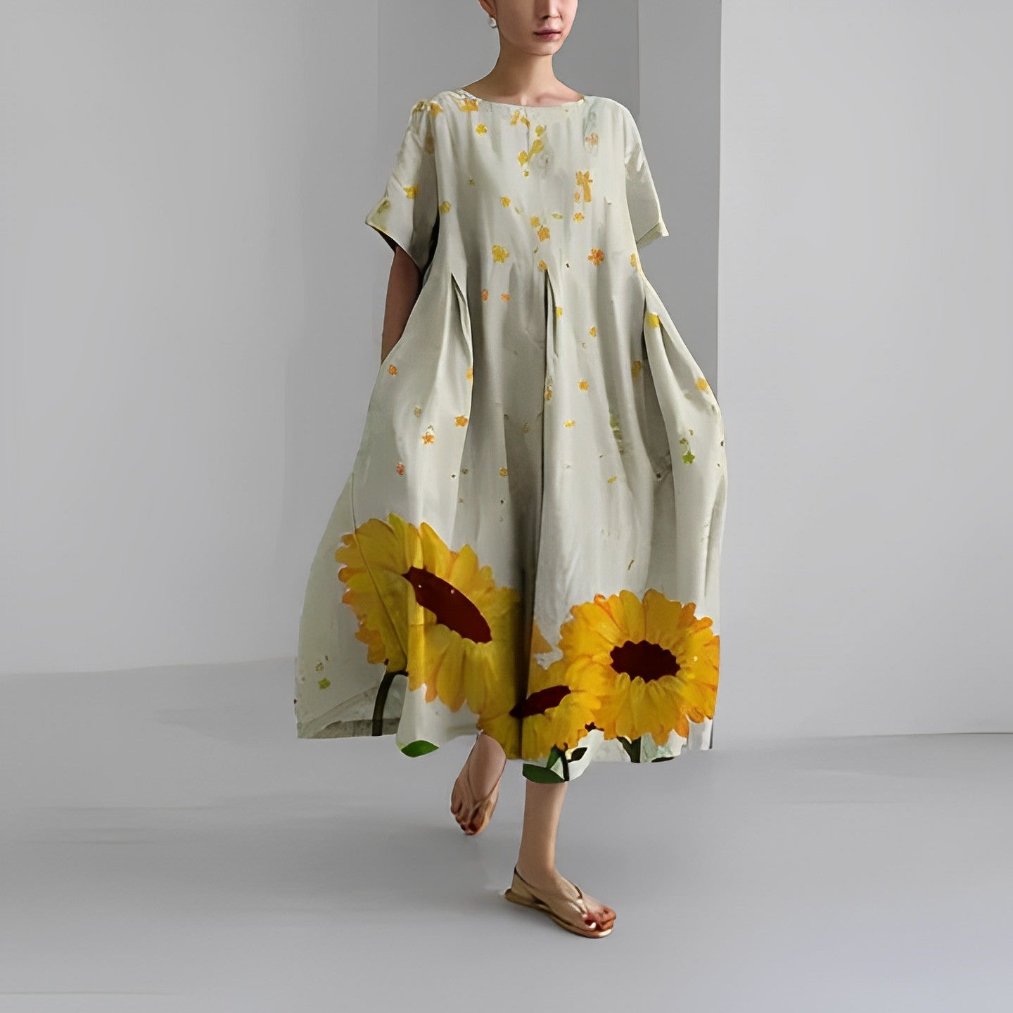 Claire™ – Boheemse jurk met bloemenprint