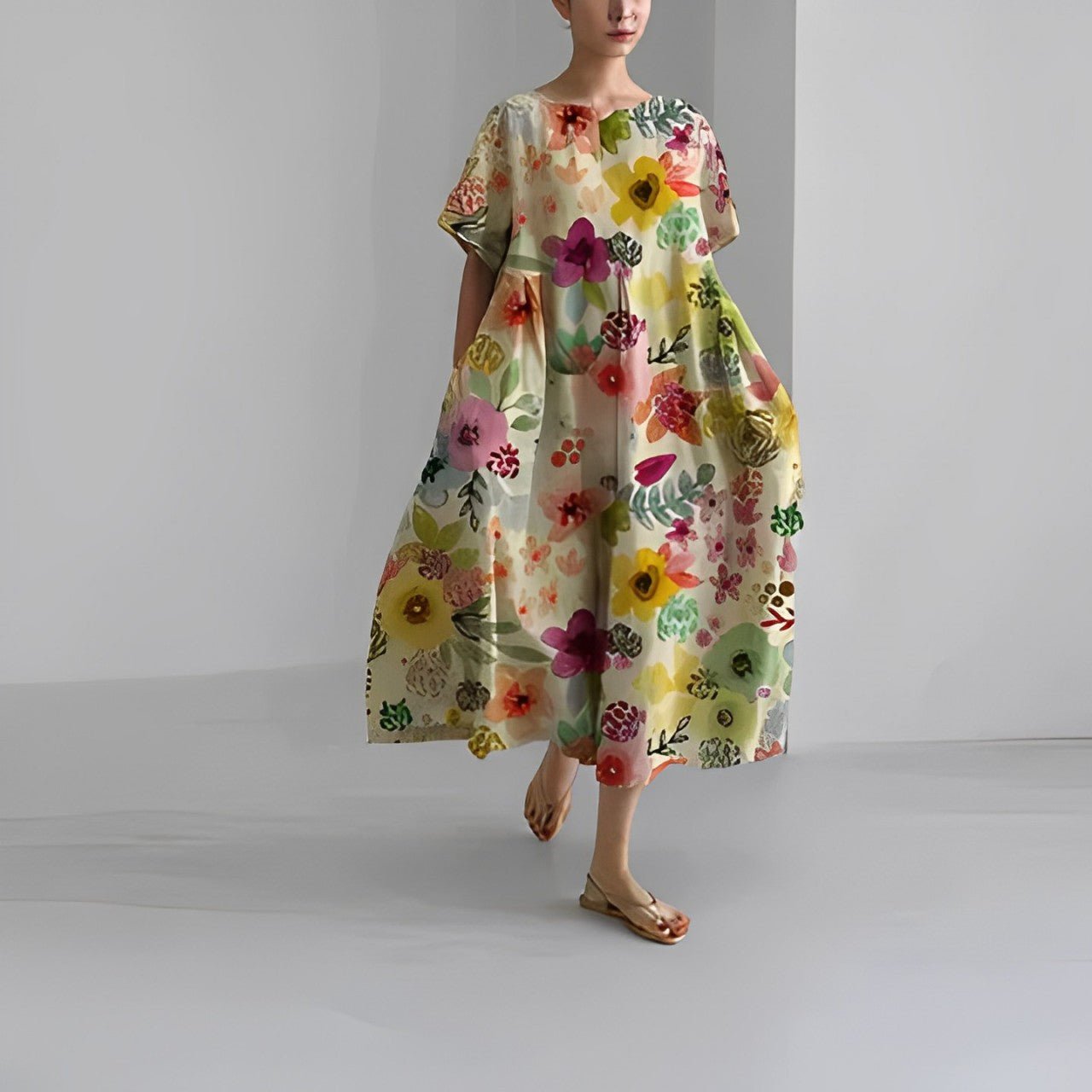 Claire™ – Boheemse jurk met bloemenprint