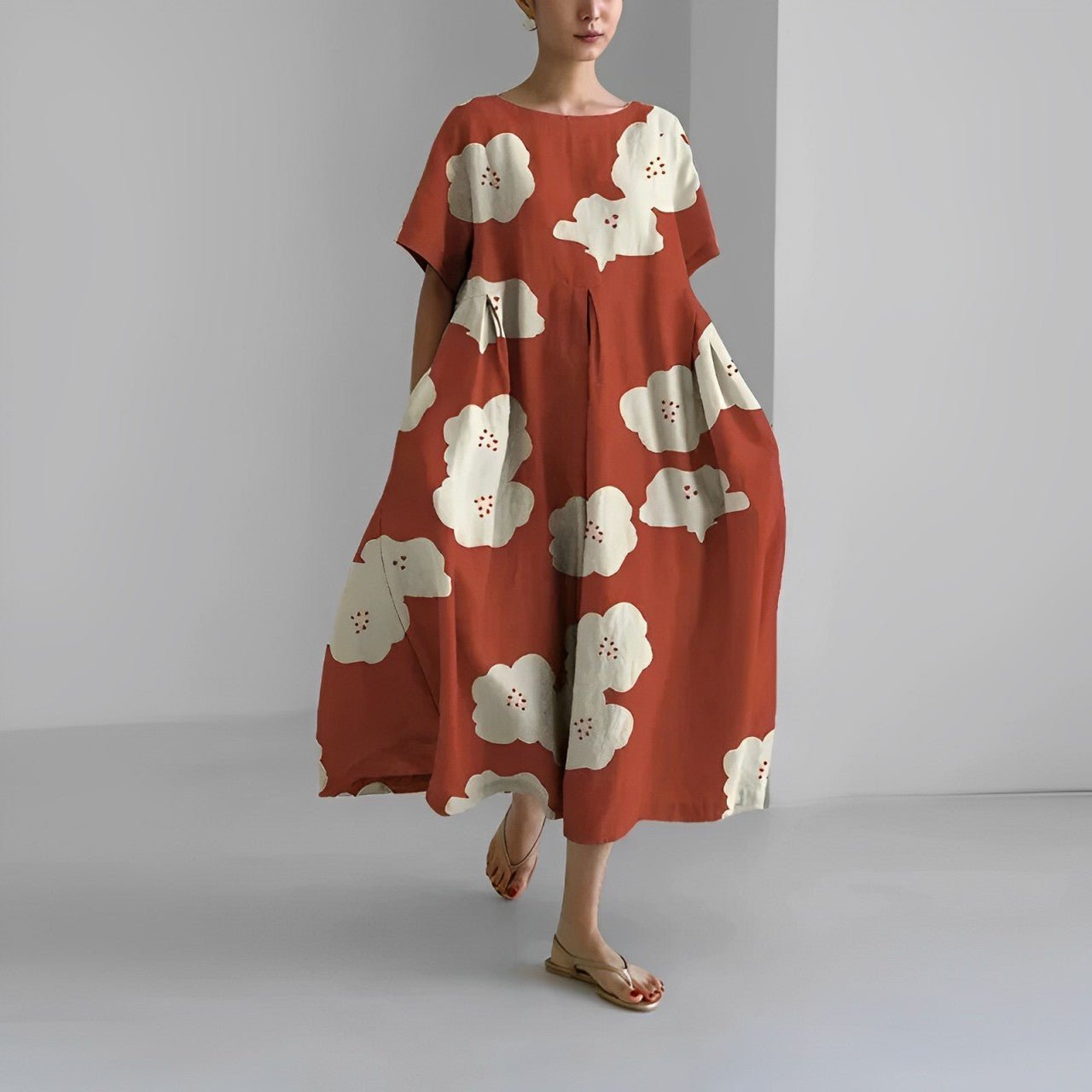 Claire™ – Boheemse jurk met bloemenprint