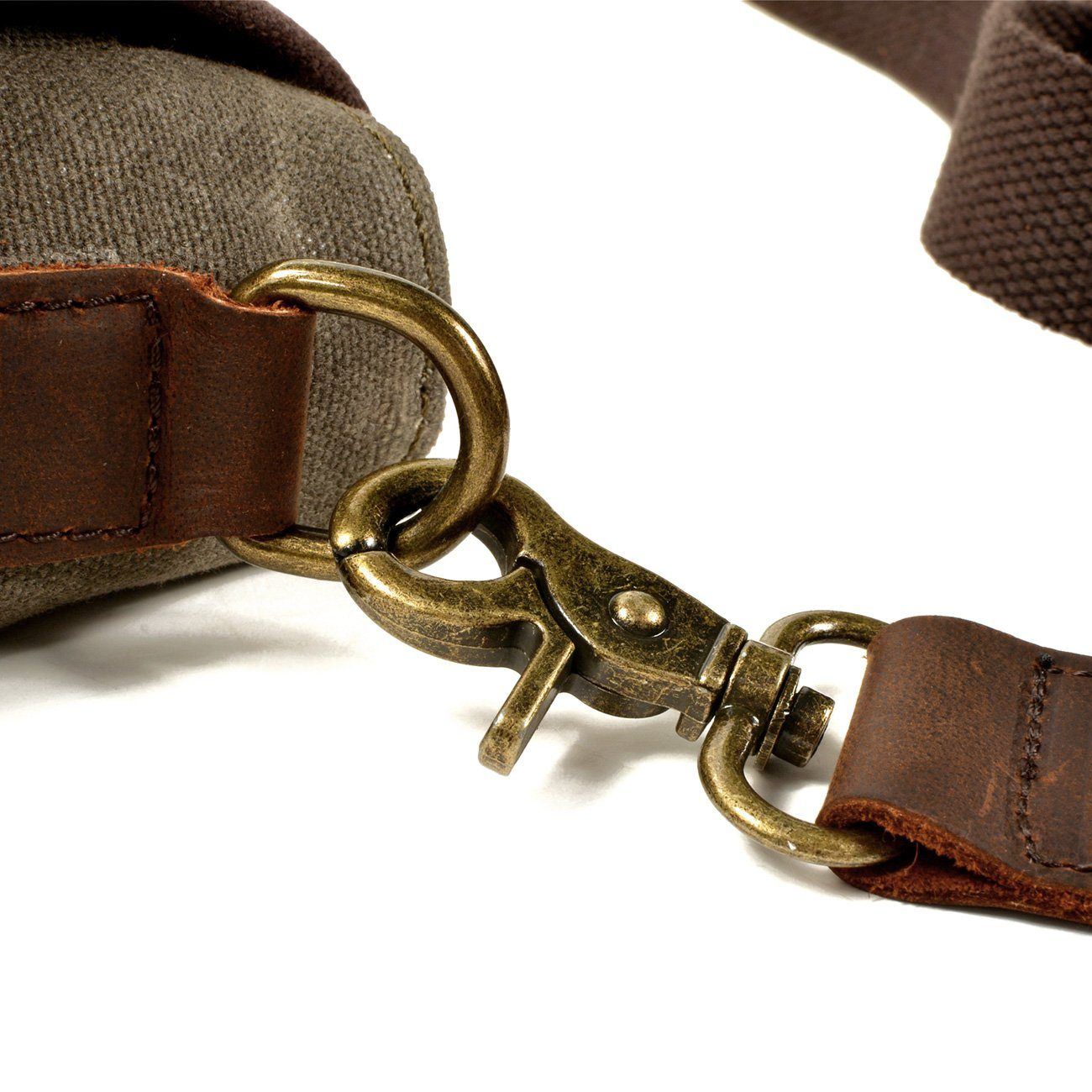William – Kleine Canvas-Leder-Umhängetasche