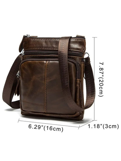 Crossbody Leren Schoudertas - Kruis & Kroon