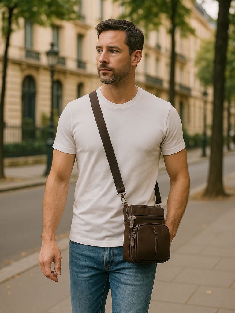 Crossbody Leren Schoudertas - Kruis & Kroon
