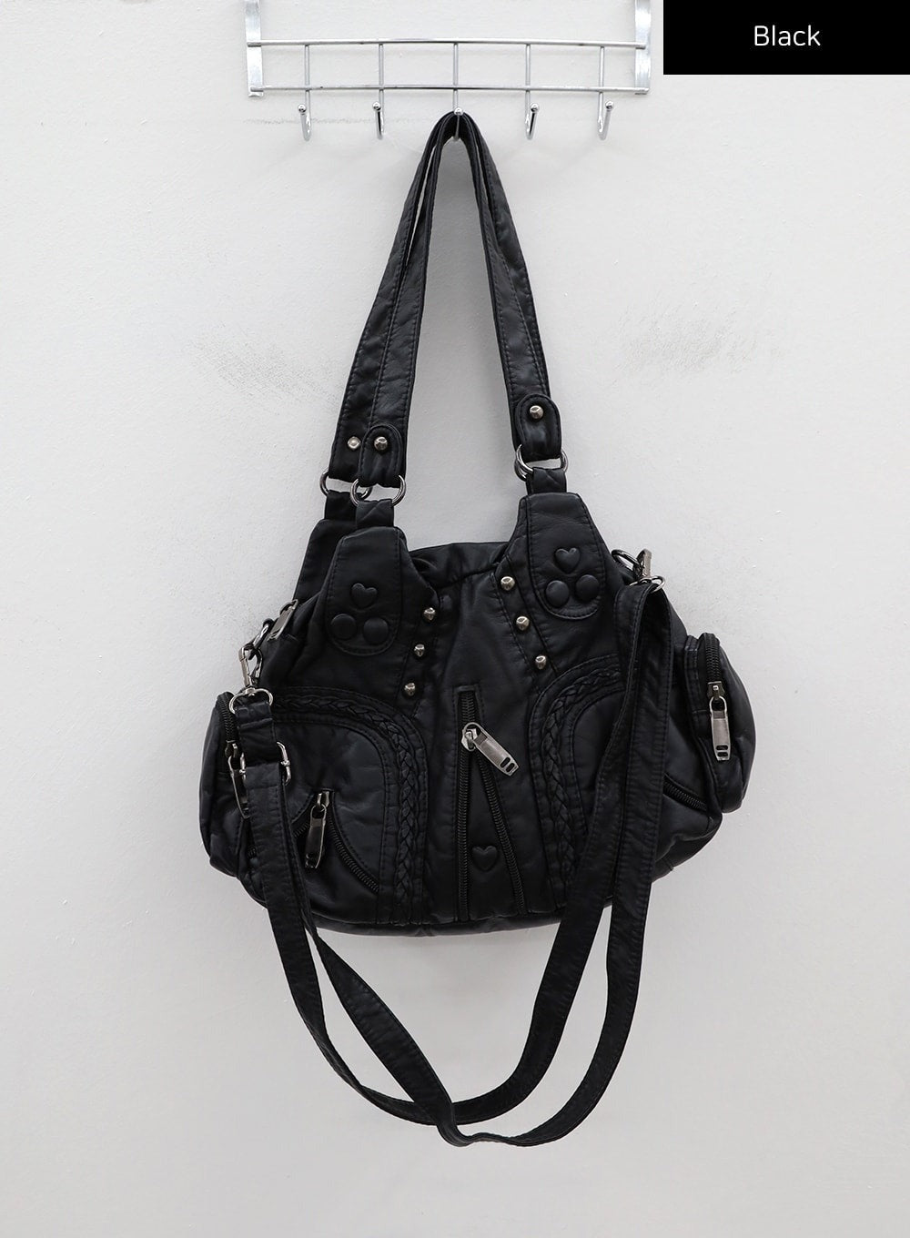 Taranta - Sac à bandoulière noir à rivets