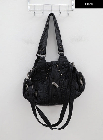 Taranta - Sac à bandoulière noir à rivets