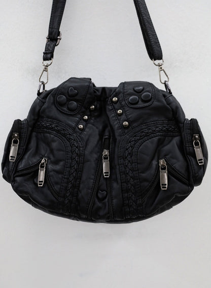Taranta - Sac à bandoulière noir à rivets