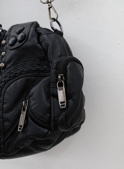 Taranta - Sac à bandoulière noir à rivets