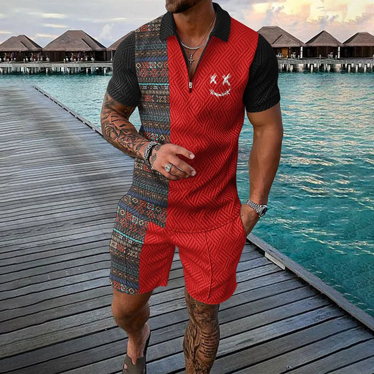 EMIL | TIJDREIZIGER POLOSHIRT- & SHORTSET