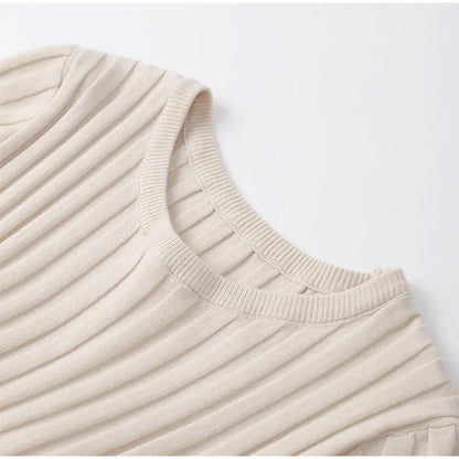 Angela | Effen gebreide maxi-jurk