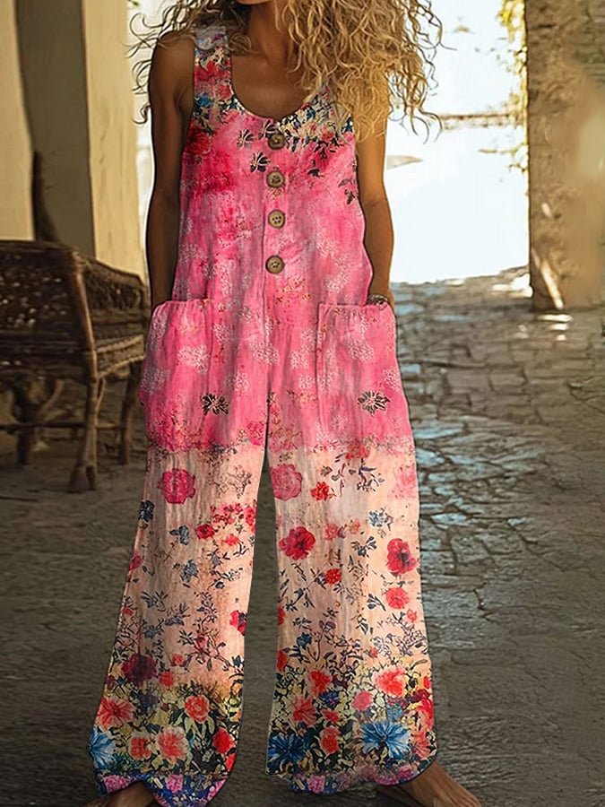 Violet | Vintage-overall met bloemenpatchwork