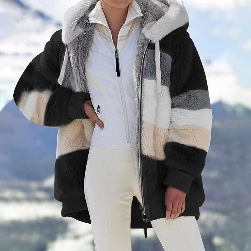 Viviana™ | Luxe & knusse colorblock-jas van imitatiebont