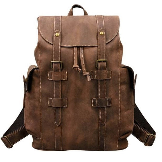 Rucksack mit großer Kapazität aus Leder