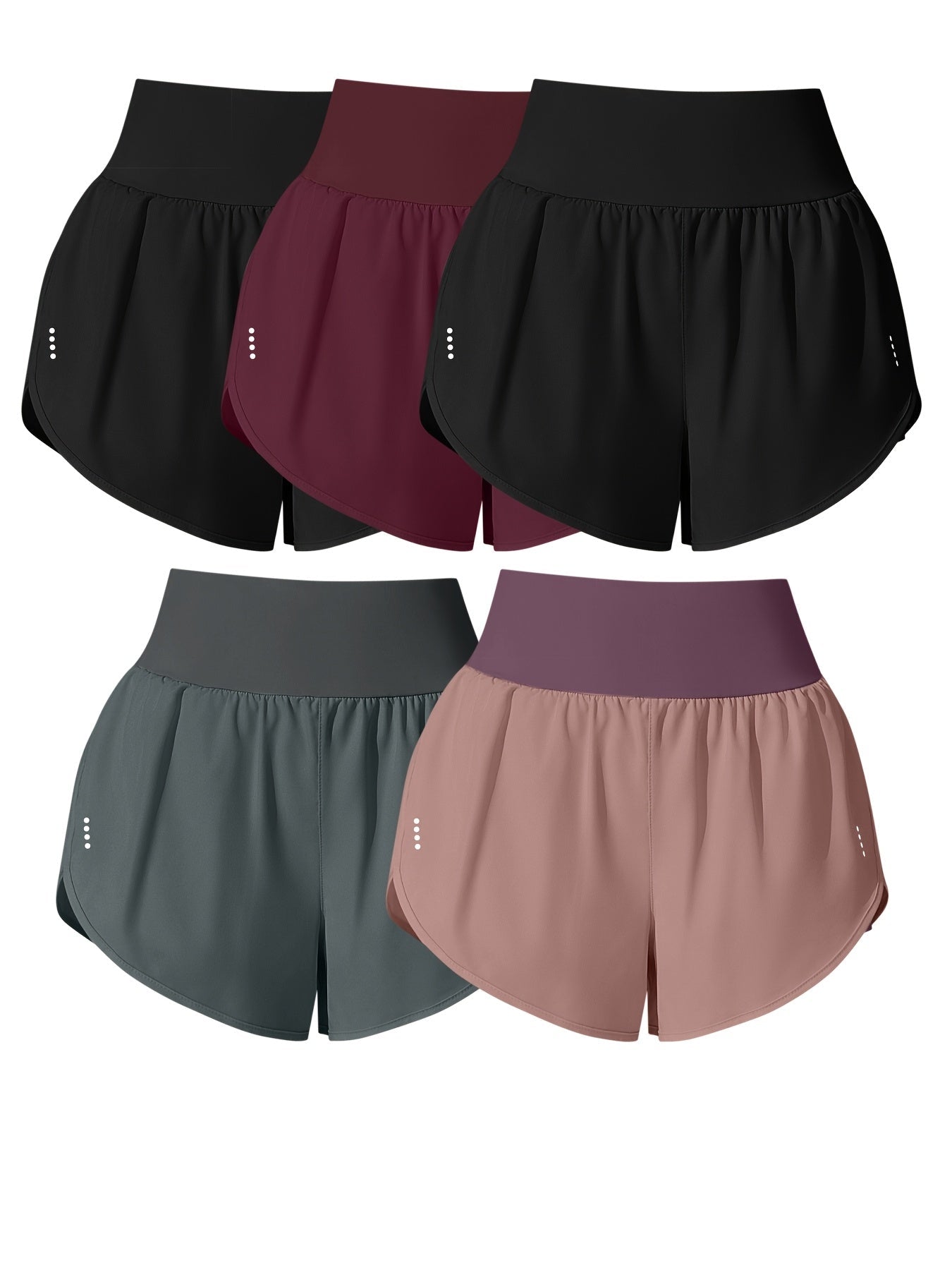 Dotted Comfort Damen Sport Shorts Set (5er Pack)