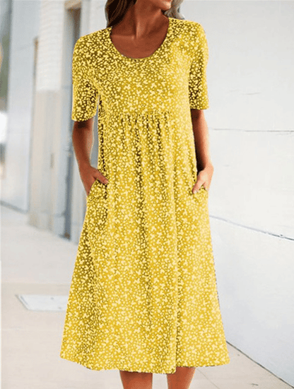 FENRIKE I RETRO-BLUMENKLEID