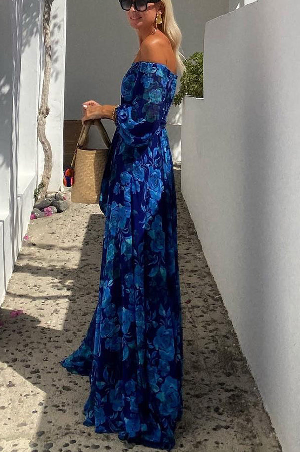 Calista | Bloemen Off-Shoulder Maxi-jurk