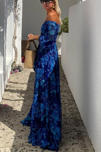 Calista | Bloemen Off-Shoulder Maxi-jurk
