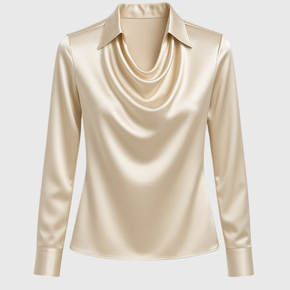 Nia™ – Elegante blouse met gedrapeerde halslijn voor een verfijnde alledaagse stijl