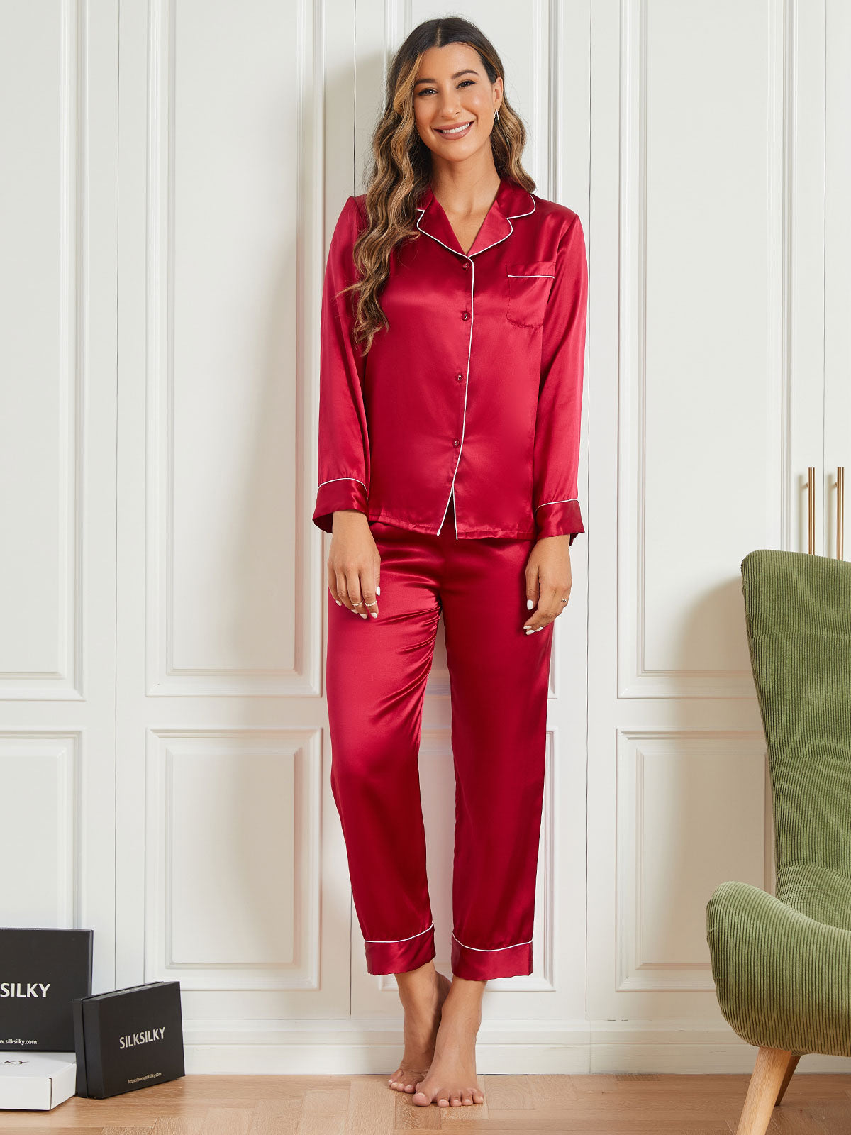Lange Zijden Pyjama