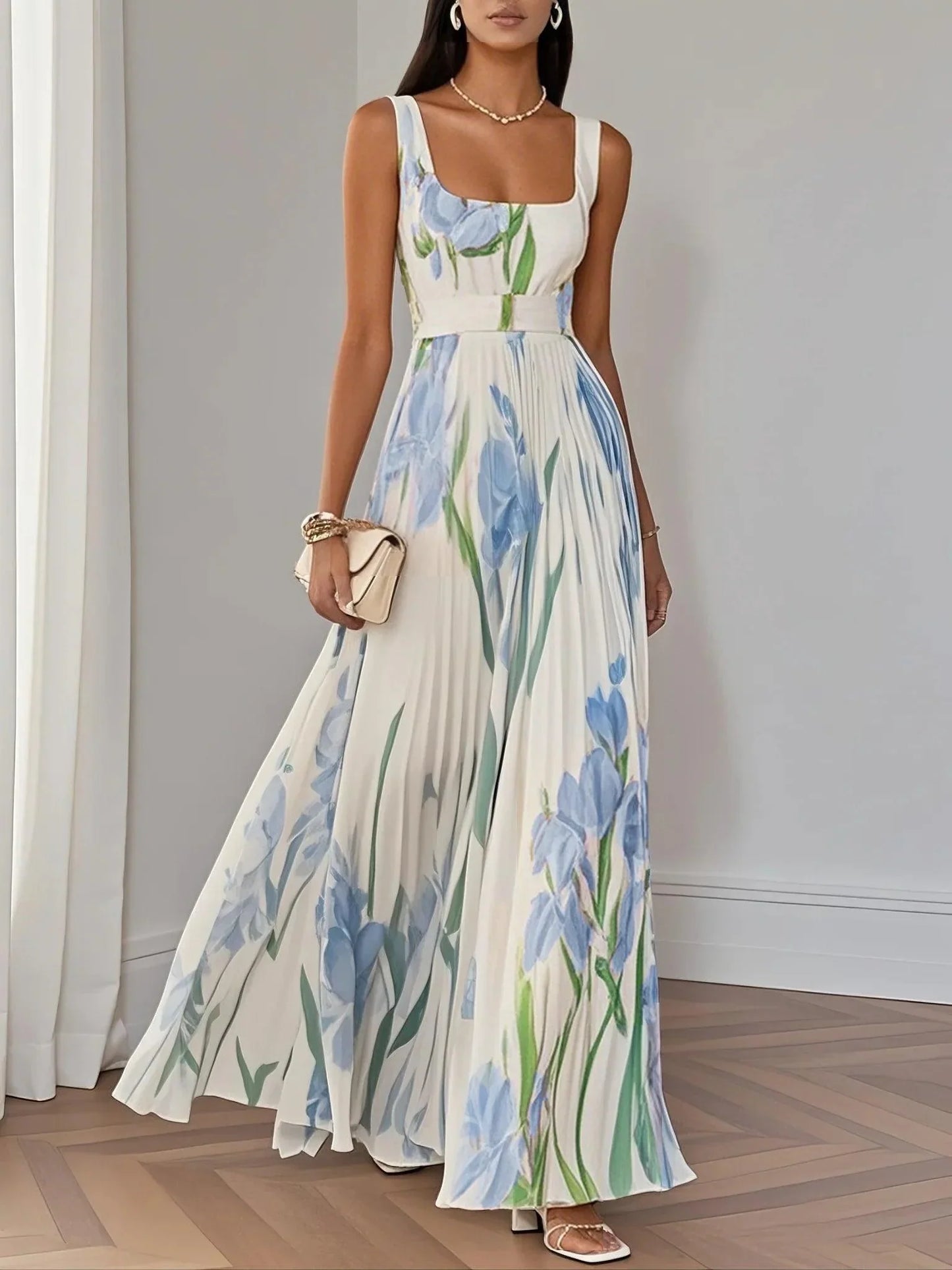Liviana | Geplooide maxi-jurk