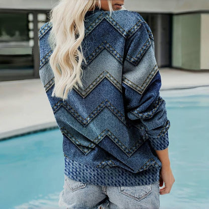 Vintage Geometrisch Sweatshirt