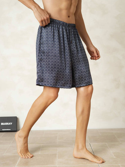 Short En Soie Pure Taille Élastique Shorts De Nuit Pour Hommes