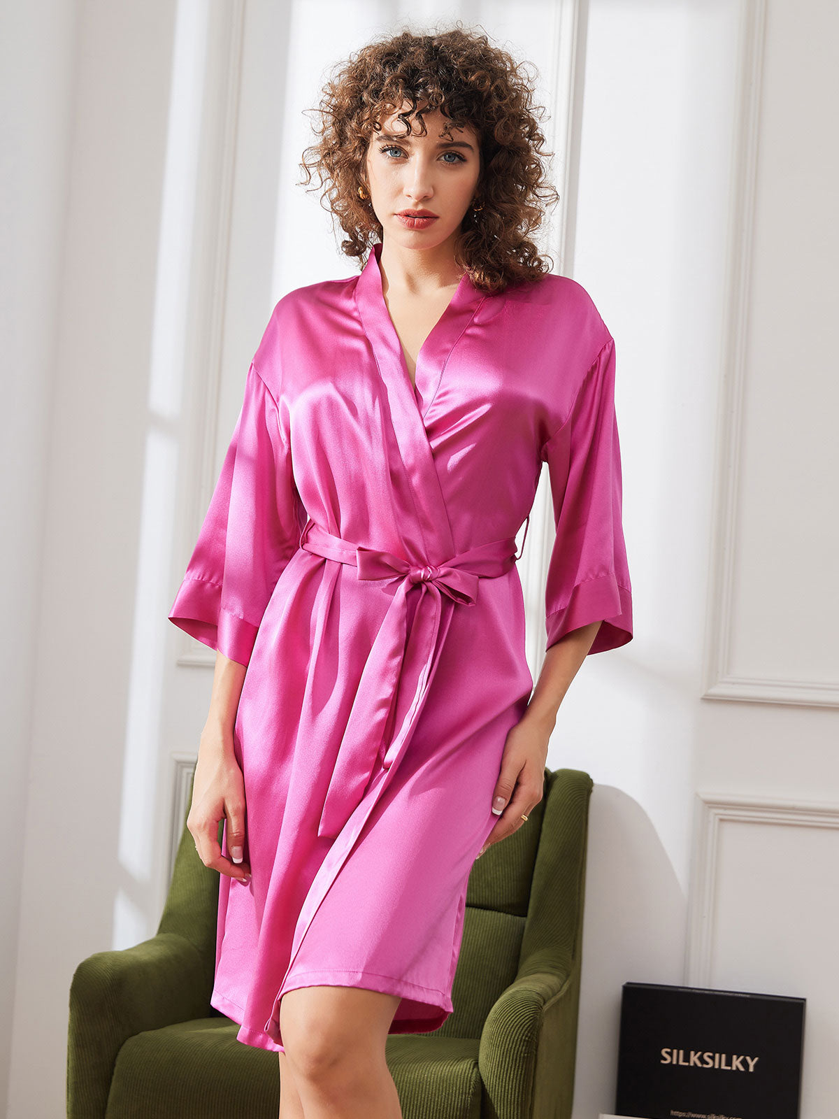 Peignoir de Nuit Kimono Enveloppante en Pure Soie pour Femme