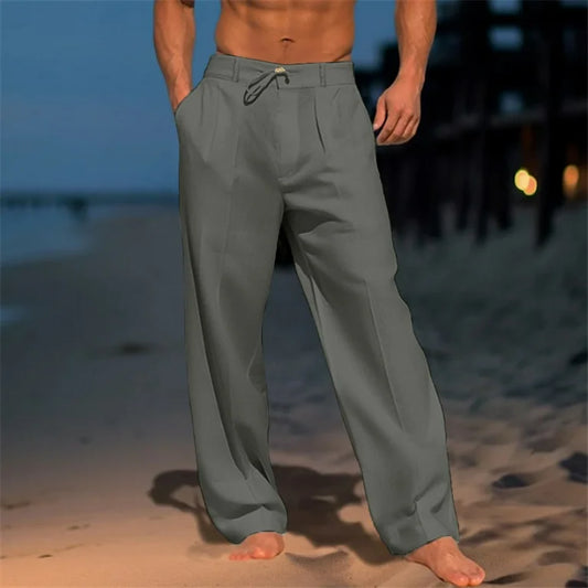Nathan™ - Leinenhose in Volltonfarbe