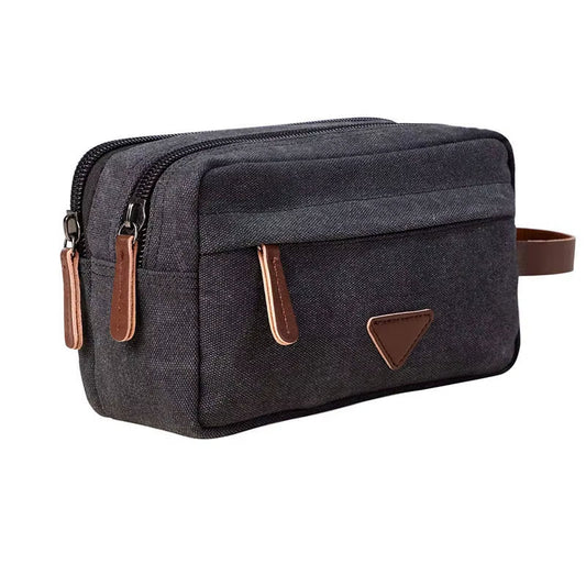 Unisex Dubbel Compartiment Waterdichte Canvas Toilettas - Bruno