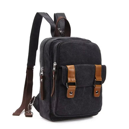Sac à dos unisexe à bandoulière avec de multiples poches de style vintage - Axel