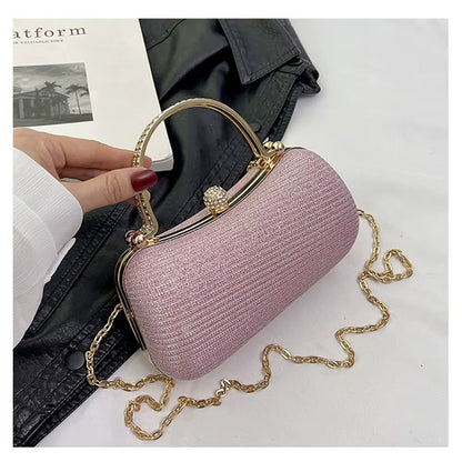 Dames clutch met glitter en juwelenhandvat - Dhalia