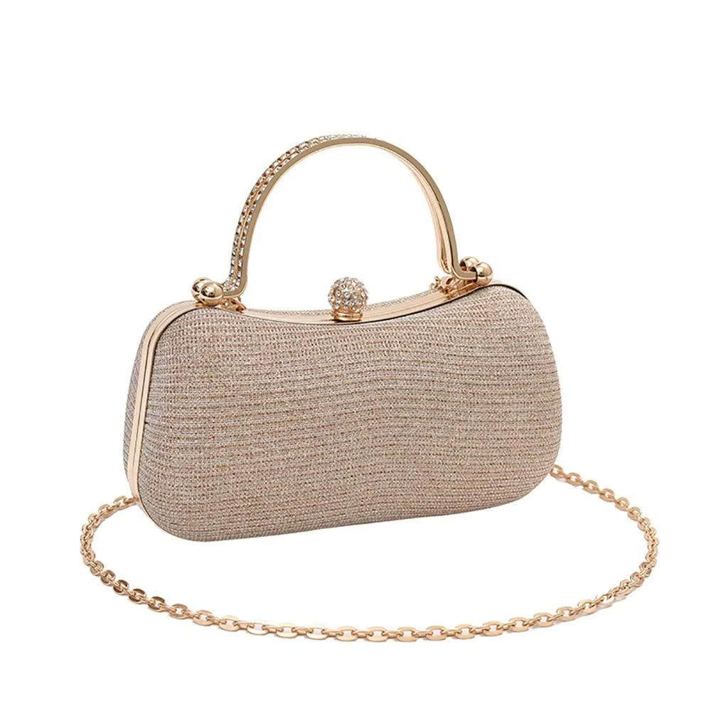 Dames clutch met glitter en juwelenhandvat - Dhalia