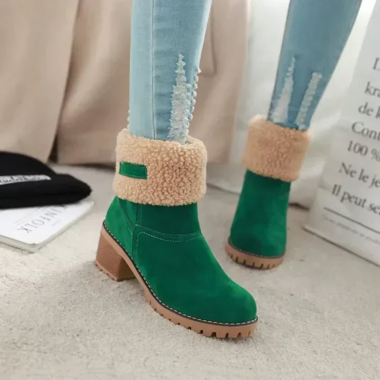 Isa | Elegante en Warme Leren Sneeuwlaarzen