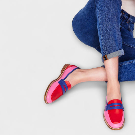 Marigold – Runde Ballerinas mit farbenfrohem Patchwork und Spitze