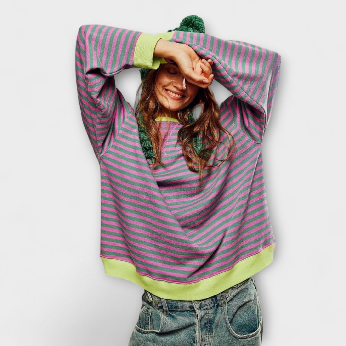 Mary - Çizgili Oversize Kazak