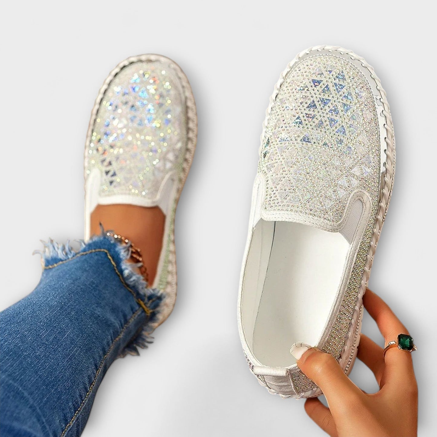 Vada – Slippers versierd met stenen