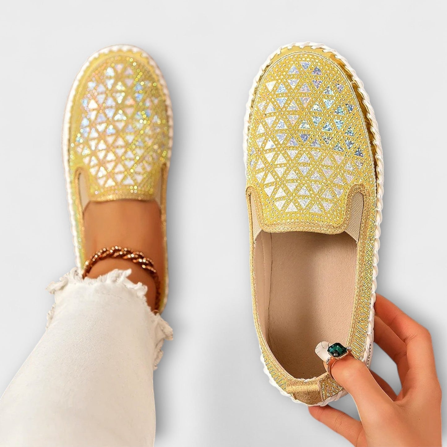 Vada – Slippers versierd met stenen