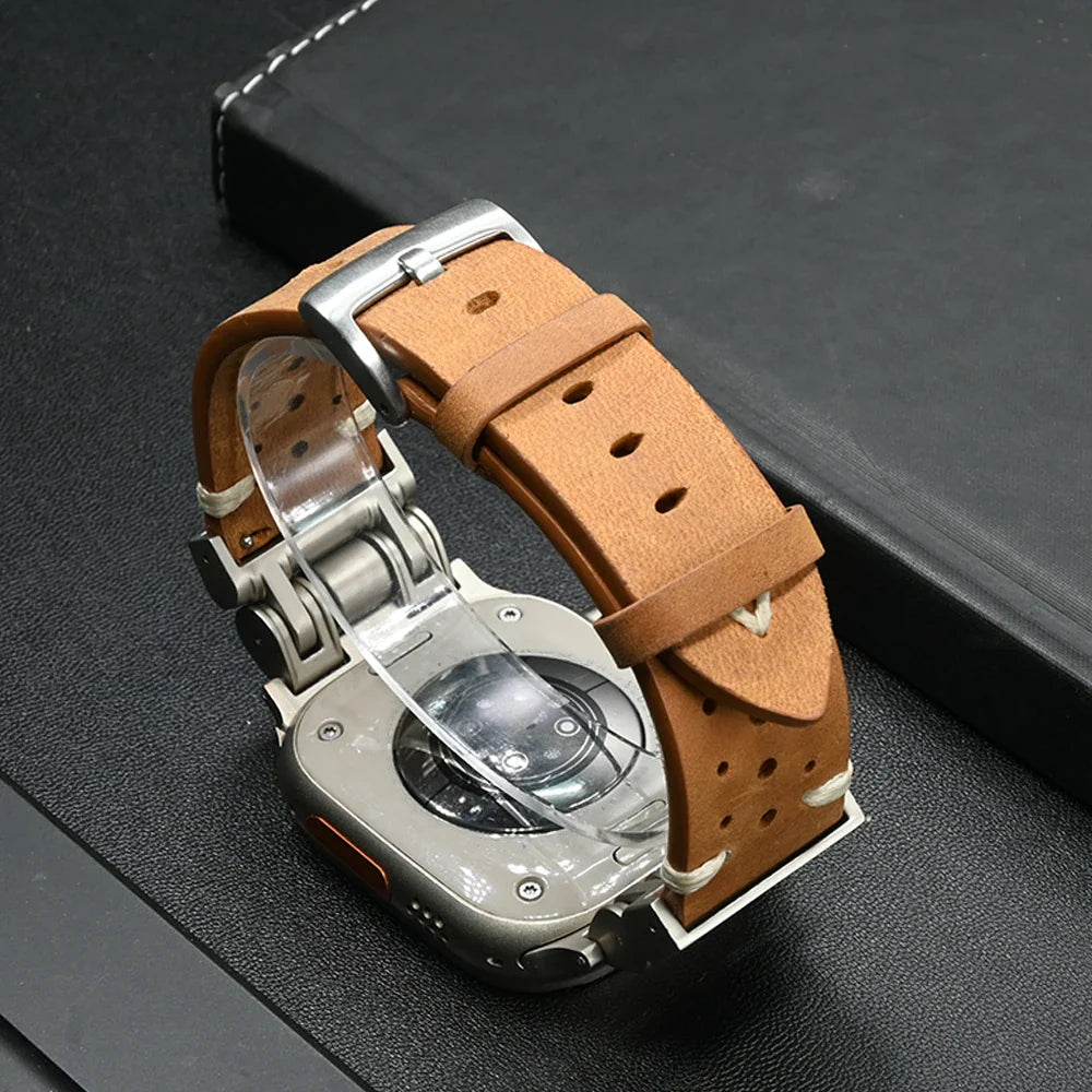 Pioneer Leren Apple Watch Bandje