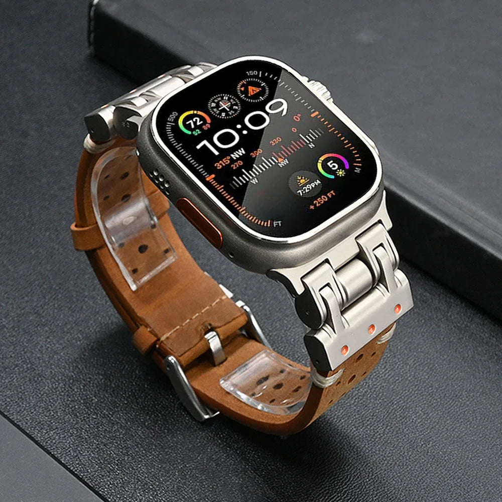 Pioneer Leren Apple Watch Bandje