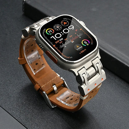 Pioneer Leren Apple Watch Bandje