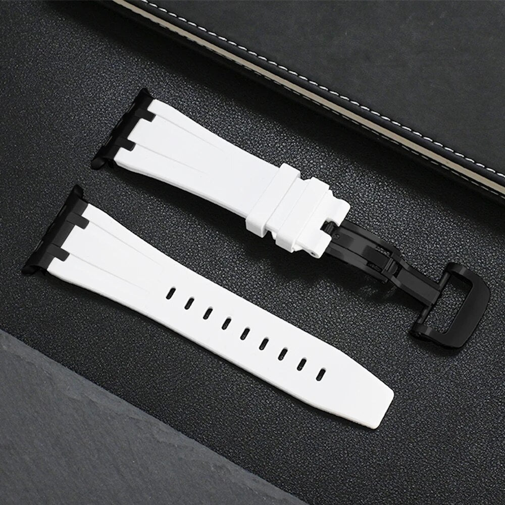 Onyx Titan Silikon Apple Watch Armband