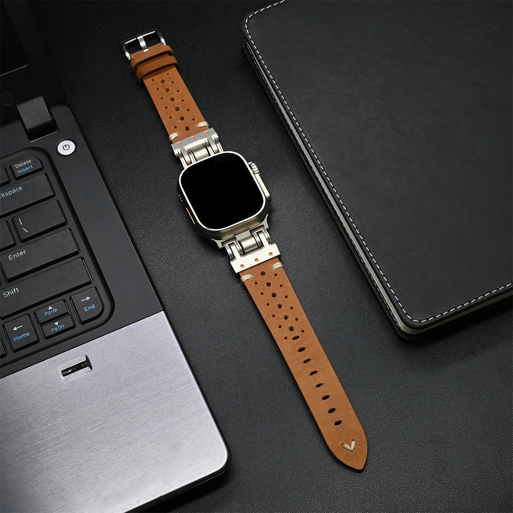 Pioneer Leren Apple Watch Bandje