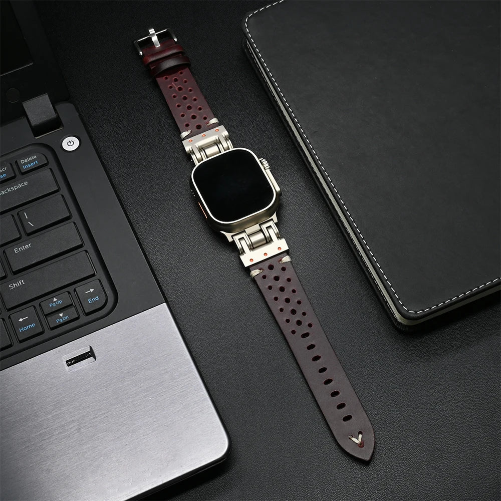 Pioneer Leren Apple Watch Bandje