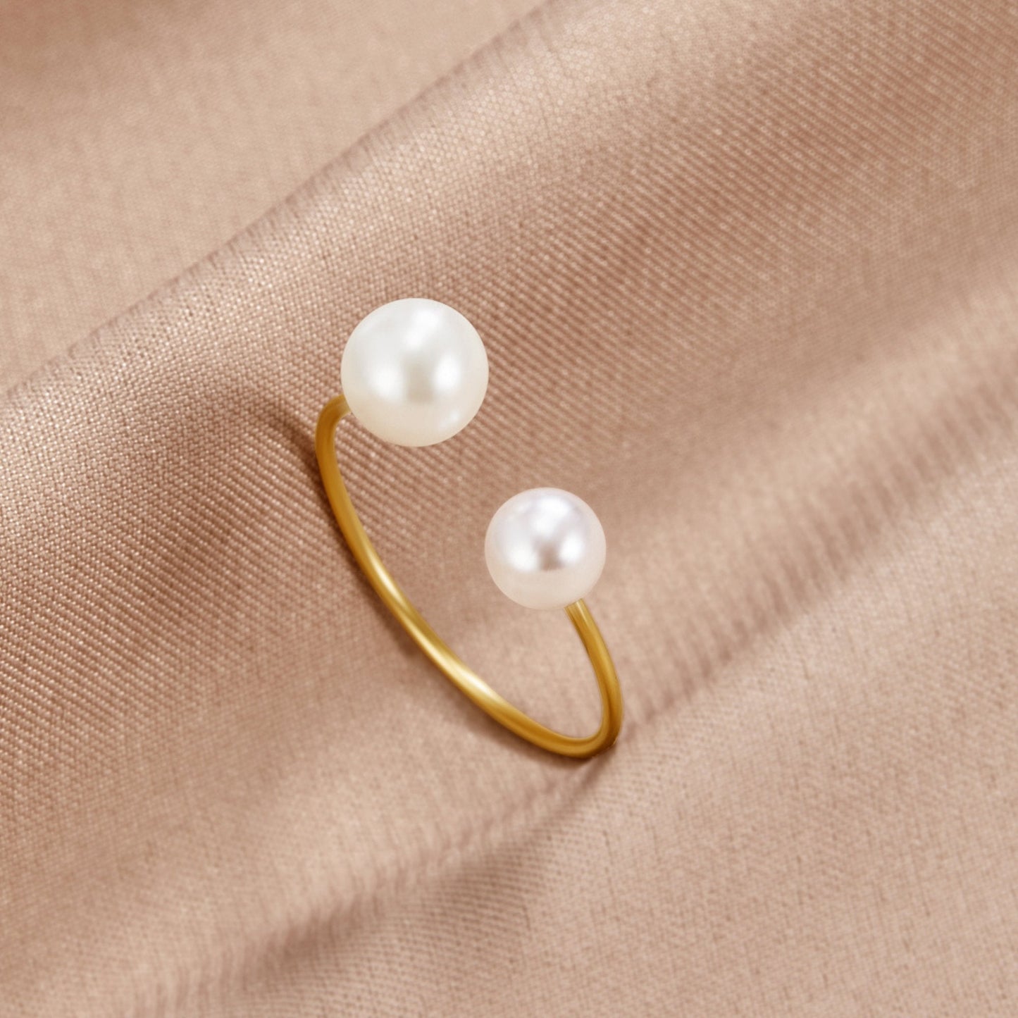 Durya Bague enveloppante à double perle