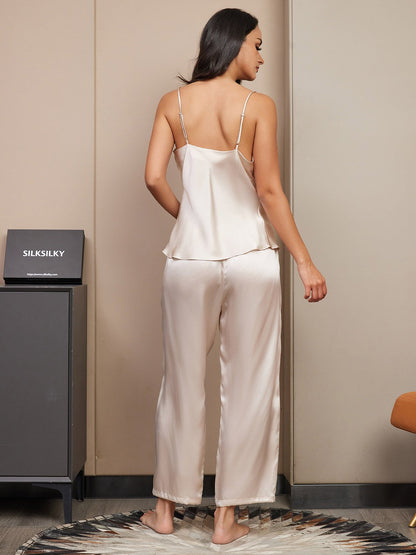 Ensemble pyjama en soie pure avec camisole et pantalon