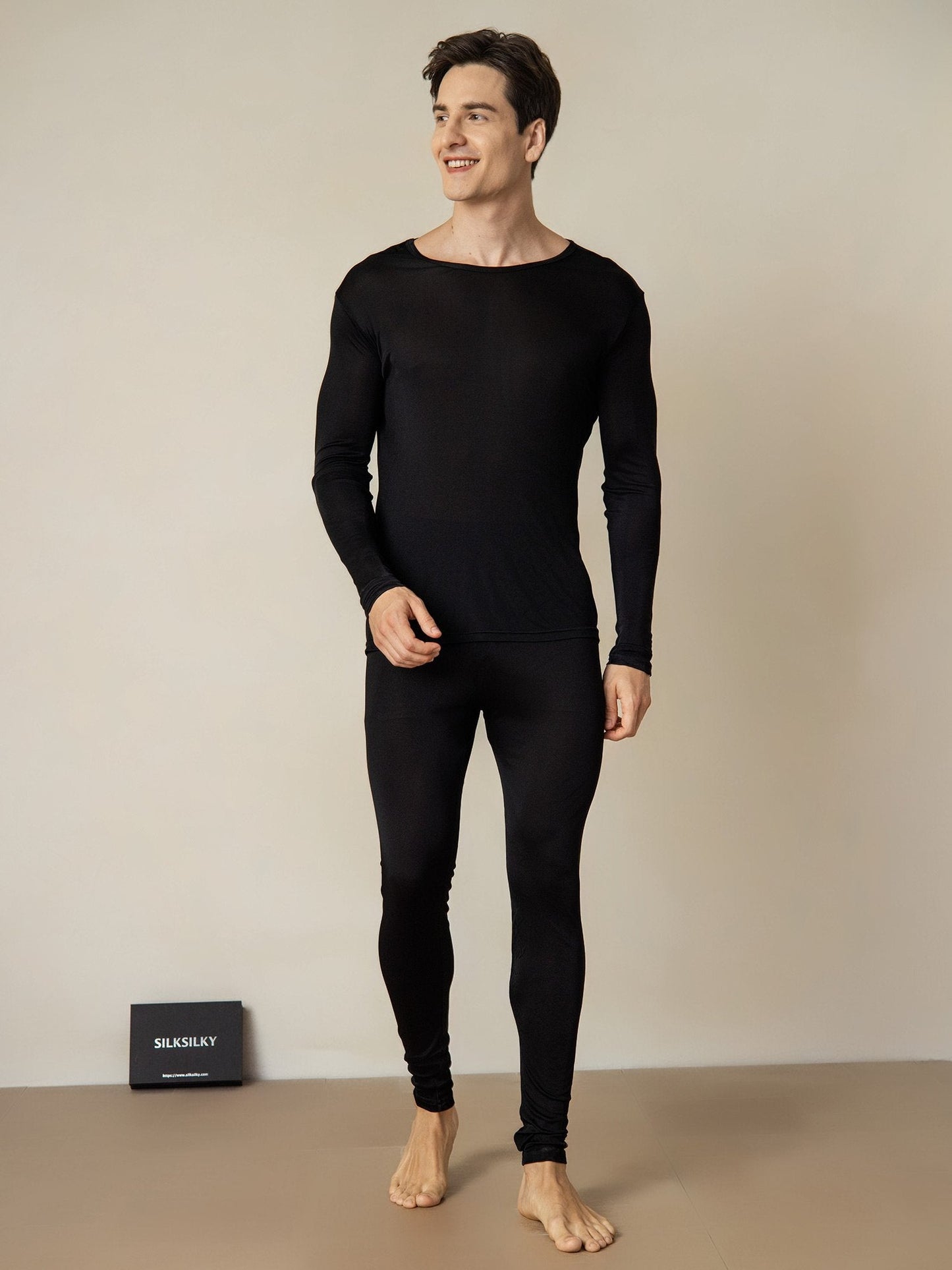 Sous-vêtements Longs À Manches Longues En Soie Pour Hommes