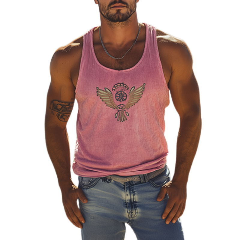 【Verzending binnen 24 uur】Heren klassieke casual Amerikaanse retro gebreide gestreepte tanktop 72799567K